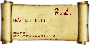 Hüttl Lili névjegykártya