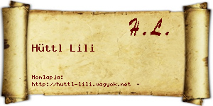 Hüttl Lili névjegykártya